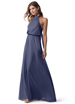 Azazie Landry Bridesmaid Dresses Stormy A-Line Pleated Mesh Dress image4