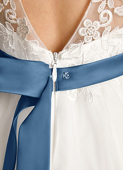 Azazie Lettie 플라워 걸 드레스 볼가운 레이스 무릎 길이 드레스 image6