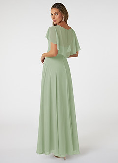 Azazie Jamie Brautjungfernkleider A-Linie Chiffon Kleid Staubiger Salbeigrün image4