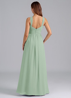 Azazie Mianna Bridesmaid Dresses Agave A-Line Pleated Chiffon Dress image2