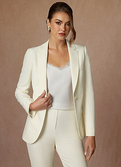 front Kennedy Ivory Performance-Blazer mit raffiniertem Webmuster
