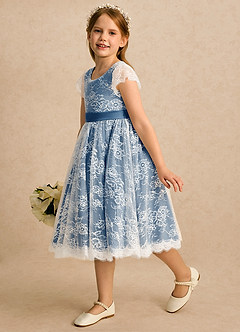 Azazie Maisie Flower Girl Klänningar Klänning A-linje i Spets image6