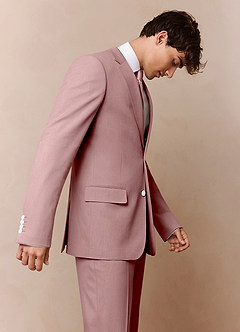 front James Dusty Rose Structured Stretch Suit Jacket