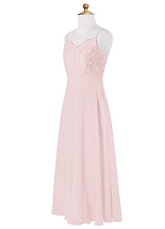 Azazie Sonya A-Line Lace Chiffon Floor-Length Junior Bridesmaid Dress image7