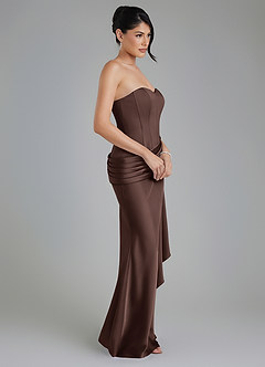 Azazie Draya Bridesmaid Dresses Ganache Mermaid Strapless Stretch Satin Dress image5