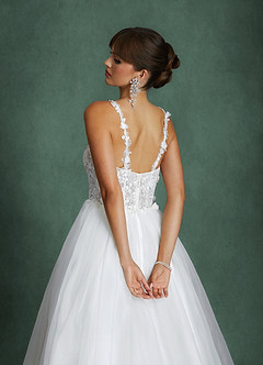Azazie Gabrielle Wedding Dresses Diamond White Ball-Gown Tulle Dress image9