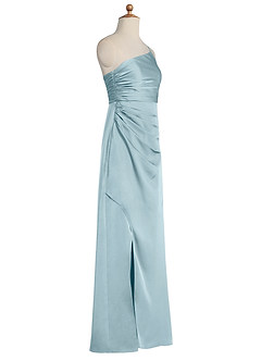 Azazie Eren Junior Moody Blue Sheath Pleated Stretch Satin Dress image6