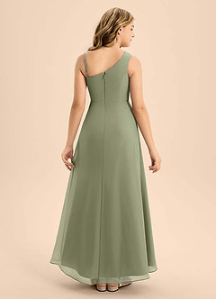 Azazie Brooke Junior Pistachio A-Line Side Slit Chiffon Dress image2