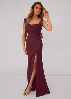 Barbie ♥ Azazie Bridesmaid Dresses Cabernet Mermaid Corset Chiffon Dress image1