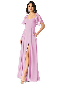 Azazie Chloe Bridesmaid Dresses Candy Pink A-Line Sweetheart Neckline Chiffon Dress image5