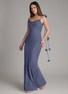 Azazie Kalico Bridesmaid Dresses Stormy Mermaid Pleated Chiffon Dress image7