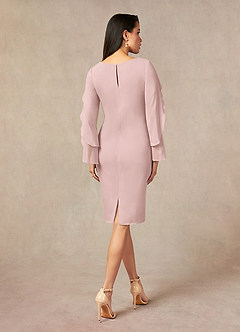 Azazie Carter Mother of the Bride Dresses Dusty Rose Sheath Ruched Stretch Chiffon Dress image6