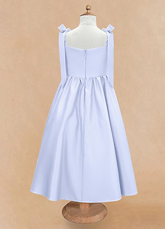 Azazie Chelsie Flower Girl Dresses Lavender A-Line Bow Matte Satin Dress image6
