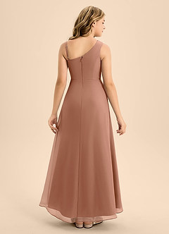 Azazie Brooke Junior Bronzer A-Line Side Slit Chiffon Dress image2