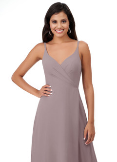 Azazie Lennon Bridesmaid Dresses Dusk A-Line Lace Chiffon Dress image6