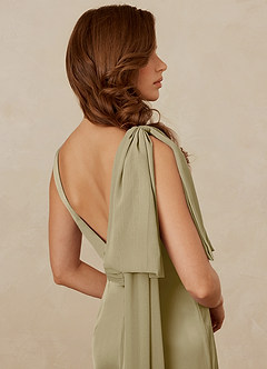 Christian Siriano Bridal for Azazie 1011 Bridesmaid Dresses Moss Green Mermaid Bow Stretch Satin Dress image10