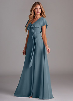 Azazie Lainey Bridesmaid Dresses Twilight A-Line with Pockets Chiffon Dress image5