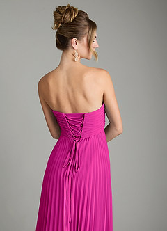Azazie Tempest Abiti da Damigella Abito Convertibile Impero in Chiffon Corsetto Fucsia image9