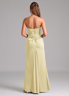 Azazie Lucille Robes de demoiselle d'honneur Robe Sirène Convertible en Satin extensible Sans bretelles Sorbet Citron image2