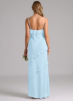 Azazie Nancie Bridesmaid Dresses Sky Blue Mermaid Ruched Chiffon Dress image2