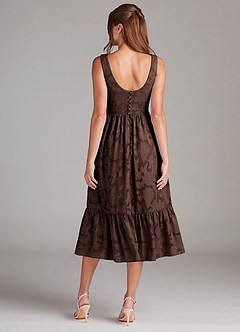 Azazie Alissa Bridesmaid Dresses Ganache A-Line with Pockets Floral Burnout Dress image8