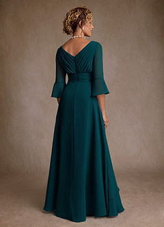 Azazie Eire Mother of the Bride Dresses Pine A-Line Pleated Chiffon Dress image2