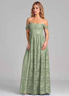 Azazie Hattie Suknie dla druhen Linia A Gorset Kwiatowe wypalenie Do ziemi Sukienka image3