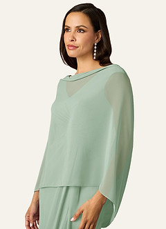 front Azazie Abrigo De Gasa Sarah De Color A Juego