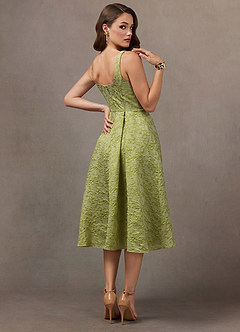 Midi jurk Lauren Licht Chartreuse image2