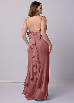 Barbie ♥ Azazie Bridesmaid Dresses Amethyst Mermaid Bow Stretch Satin Dress image6
