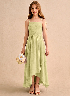 Azazie Twilight Girls Formal Flower Girl Klänningar Klänning A-linje i Blommig Utbrändhet Plisserad image4
