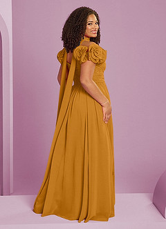 Barbie ♥ Azazie Bridesmaid Dresses Butterscotch A-Line Off the Shoulder Chiffon Convertible Dress image17