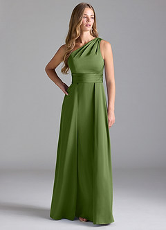 Azazie Dallas Bridesmaid Dresses Juniper A-Line One Shoulder Stretch Satin Dress image3