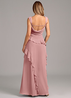 Azazie Sloane Bridesmaid Dresses Dusty Rose A-Line Sweetheart Neckline Chiffon Dress image2