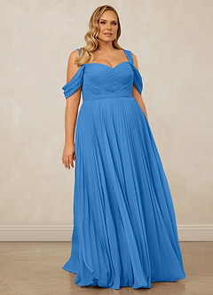 Christian Siriano Bridal for Azazie 1013 Bridesmaid Dresses Blue Jay A-Line Off the Shoulder Chiffon Dress image10