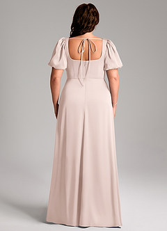 Azazie Fyona Bridesmaid Dresses Blushing Pink A-Line Pleated Stretch Satin Dress image9