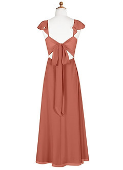 Azazie Everett Junior Clay A-Line Chiffon Dress image9