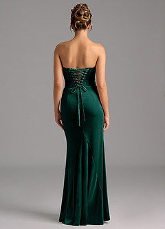 Azazie Sorrel Bridesmaid Dresses Emerald Mermaid Corset Velvet Convertible Dress image8