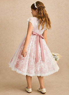 Azazie Maisie Flower Girl Klänningar Klänning A-linje i Spets image5
