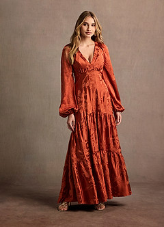 Melissa Rust Long Sleeve Maxi Dress image3