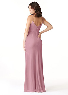 Azazie Deandra Bridesmaid Dresses Vintage Mauve Mermaid Pleated Mesh Dress image3