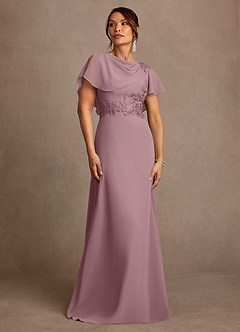 Azazie Frieda Kleider für die Brautmutter A-Linie Applizieren Chiffon Kleid Altrosa image1