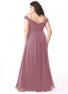Azazie Audrianna Bridesmaid Dresses Vintage Mauve A-Line Off-The-Shoulder Gathered Chiffon Convertible Dress image8