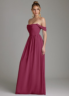 Azazie Caterina Bridesmaid Dresses Mulberry A-Line Corset Chiffon Dress image9