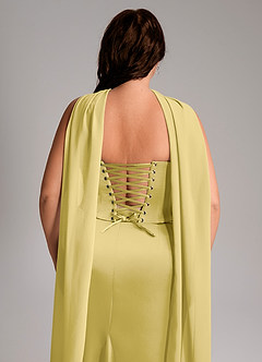 Azazie Sorrel Vestidos de damas de honor Vestido de Canario de Satén Elástico de Corte Sirena Convertible con Sin tirantes image12