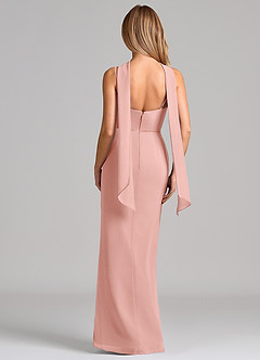 Azazie Calandra Bridesmaid Dresses Rosette Sheath Pleated Chiffon Dress image2