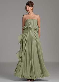Azazie Alexia Bridesmaid Dresses Pistachio A-Line Ruched Chiffon Dress image6