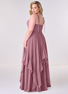 Barbie ♥ Azazie Brautjungfernkleider A-Linie Schleifen Chiffon Kleid Vintage Mauve image7