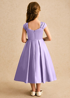 Azazie Yosemite Jurken voor bloemenmeisjes Baljurk Jurk van Mat Satijn Sweetheart Halslijn Lila image2