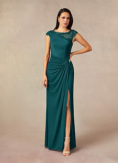 Azazie Oliniana Mother of the Bride Dresses Peacock Mermaid Lace Mesh Dress image1